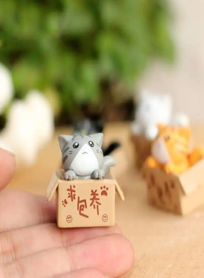 VRB Dec 4 Pcs Miniature Toys,Showpiece for Home Decor,Decorative Items,Car Dashboard,Valentine,Gifts Figurines,Cake Decoration Items,Figurines for Home Decor. (4 Pcs Cute Cat Miniature) - Image 5
